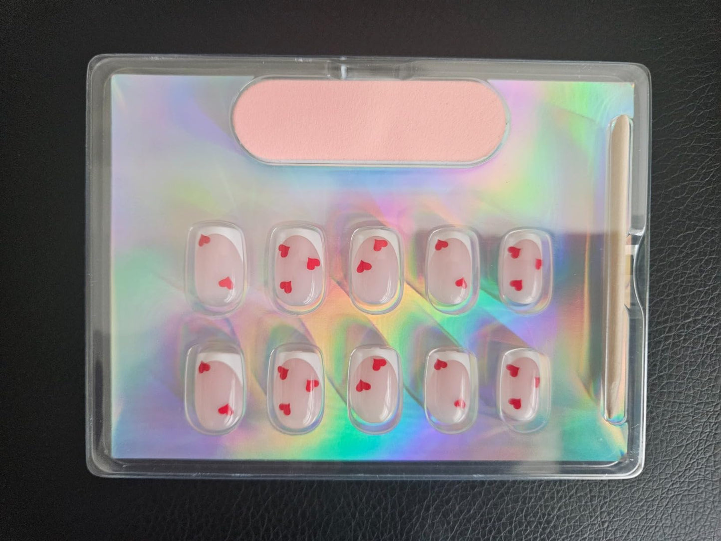 Love Spark Short Square Nails - Press On Nails