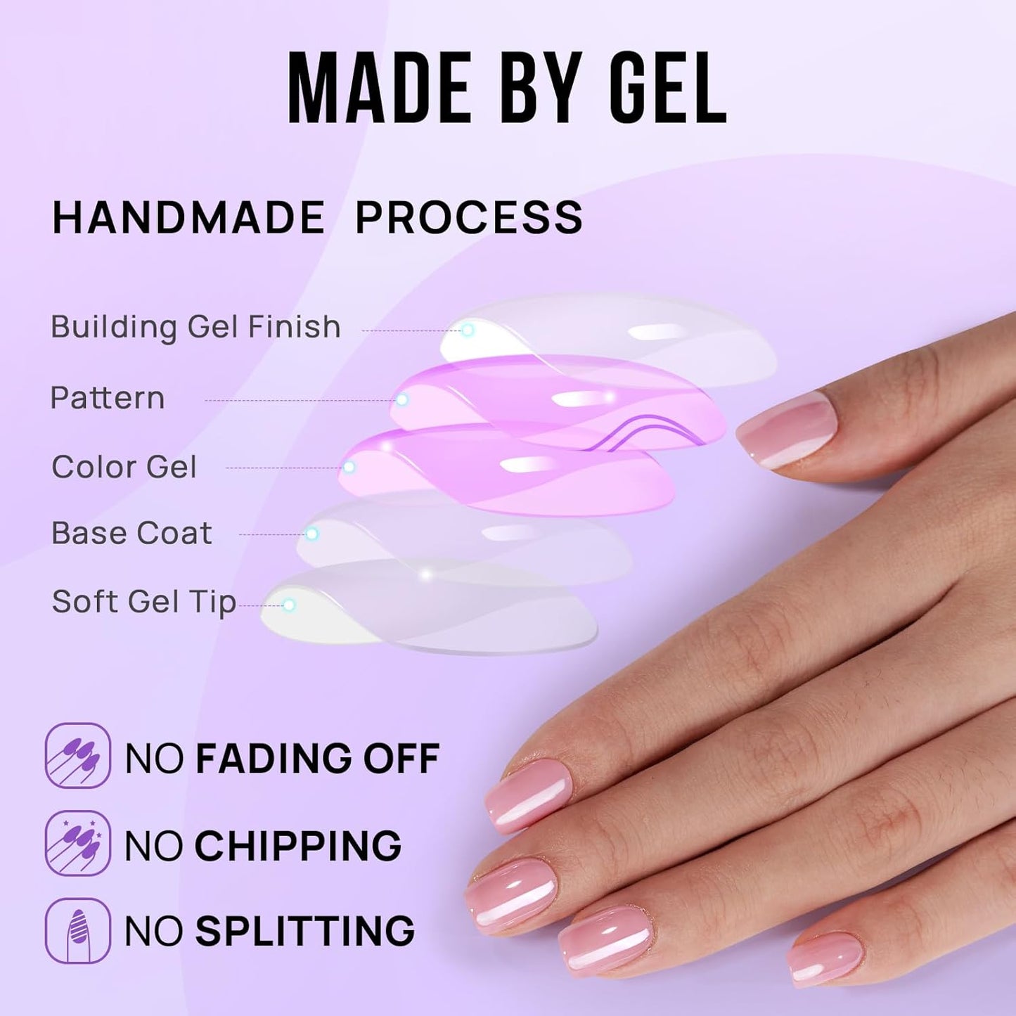 Rosé Glow Short Square Nails - Press On Nails