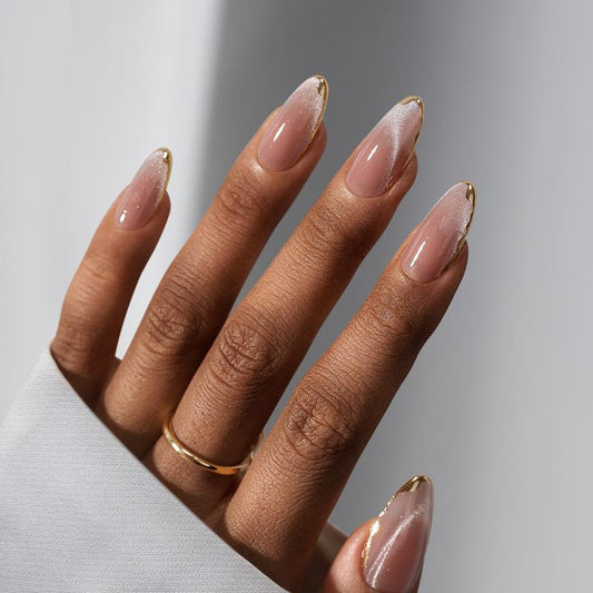 Champagne Toast Almond Nails - Press On Nails