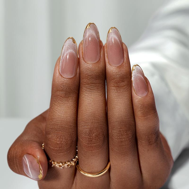 Champagne Toast Almond Nails - Press On Nails