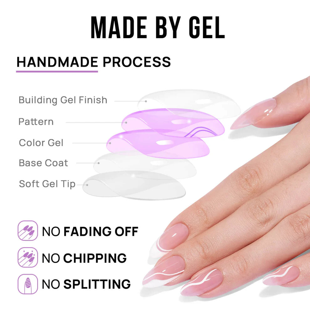 Champagne Toast Almond Nails - Press On Nails