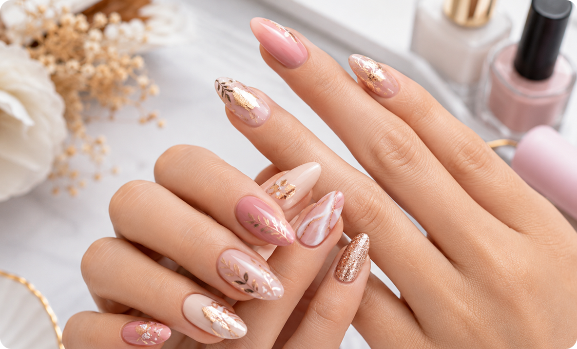 hand-finished in salon-grade gel