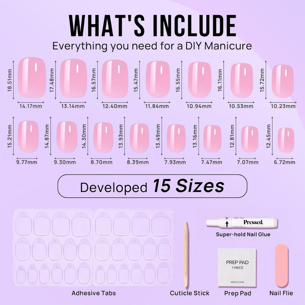 Rosé Glow Short Square Nails - Press On Nails