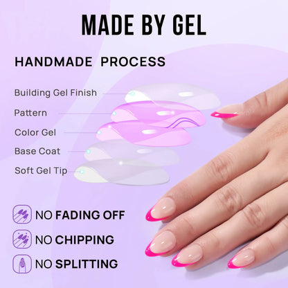 Barbie Kiss Almond Nails - Press On Nails