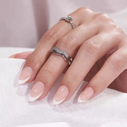 Classic French Almond Nails - Press On Nails