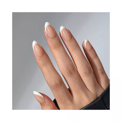 Classic French Almond Nails - Press On Nails