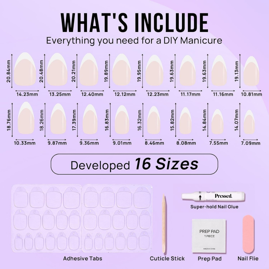 Classic French Almond Nails - Press On Nails