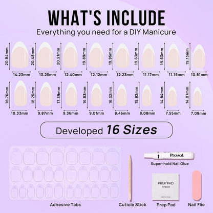 Classic French Almond Nails - Press On Nails