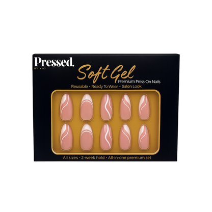 Luxe French Medium Almond Nails - Press On Nails