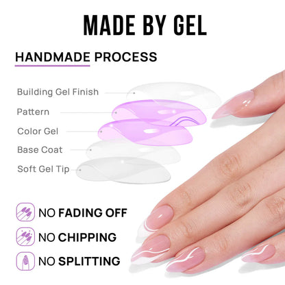 Champagne Toast Almond Nails - Press On Nails
