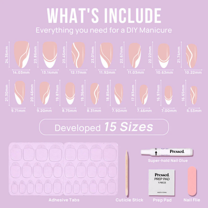 Luxe French Medium Almond Nails - Press On Nails
