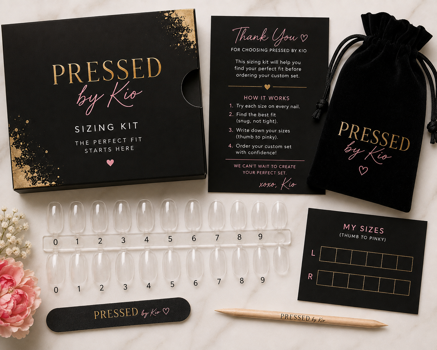 Pressed by Kio Sizing Kit - Custom Nail Order