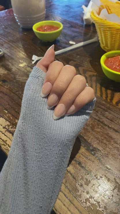 Classic French Almond Nails - Press On Nails