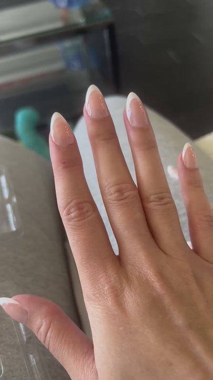 Classic French Almond Nails - Press On Nails